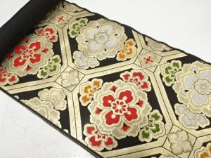 アンティーク　花蜀江模様織り出し　名古屋帯地反物